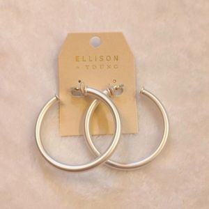 2 inch Silver hoop earrings